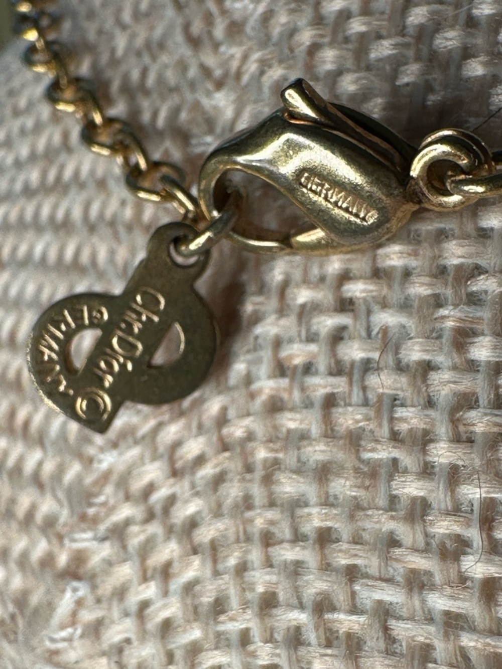Christian Dior CD Logo Necklace Black Enamel Crystal Halo Gold Plated Vintage - Picture 11 of 11